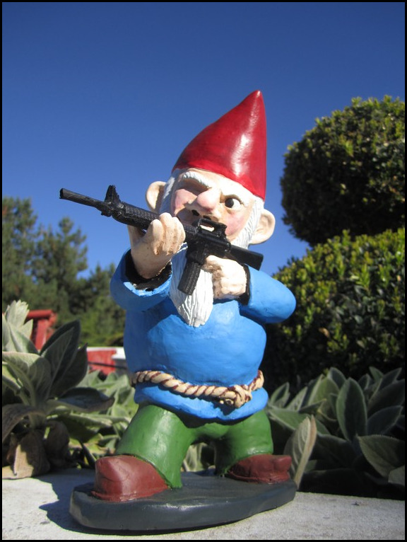Garden Gnome With Gun The Garden